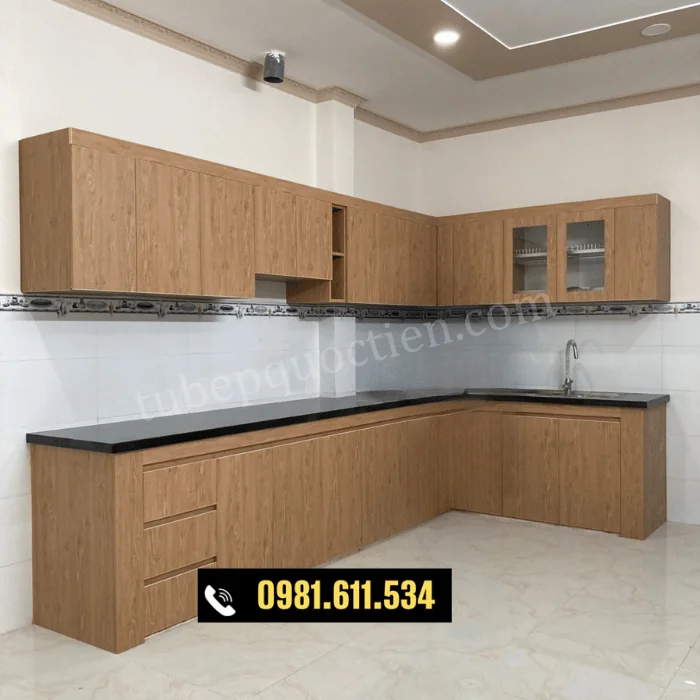 Tủ bếp nhựa Vincoplast vân gỗ