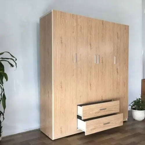 Tủ Quần Áo Nhựa 4 Cánh Vân Gỗ Sồi Hiện Đại | Nội Thất Quốc Tiến