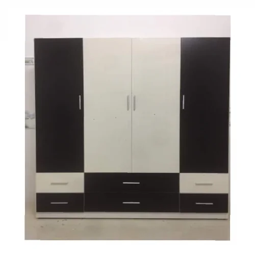 Tủ Quần Áo Nhựa 4 Cánh Trắng Đen Hiện Đại | Nội Thất Quốc Tiến